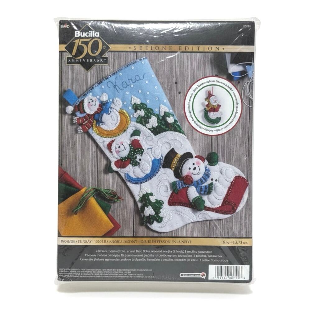Bucilla Snowday Fun Day 18" Christmas Stocking Felt Applique Kit 86713